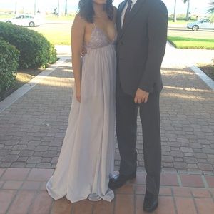 The Jetset Diaries Plunge Neck Lavender Maxi